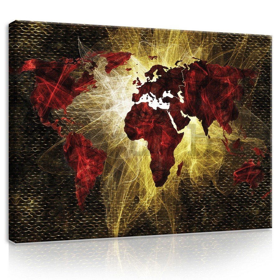 Vászonkép: Művészi világtérkép (1) - 75x100 cm