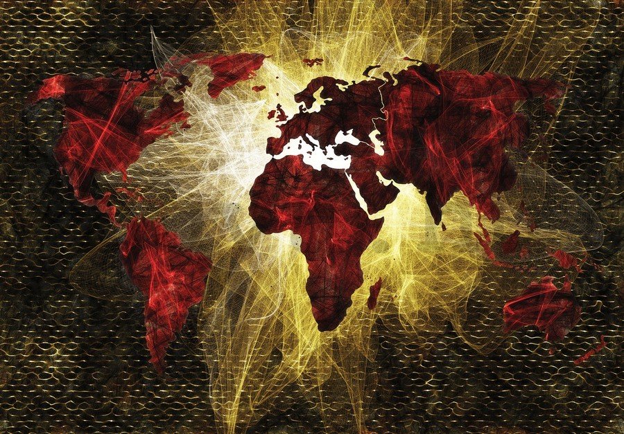 Vászonkép: Művészi világtérkép (1) - 75x100 cm