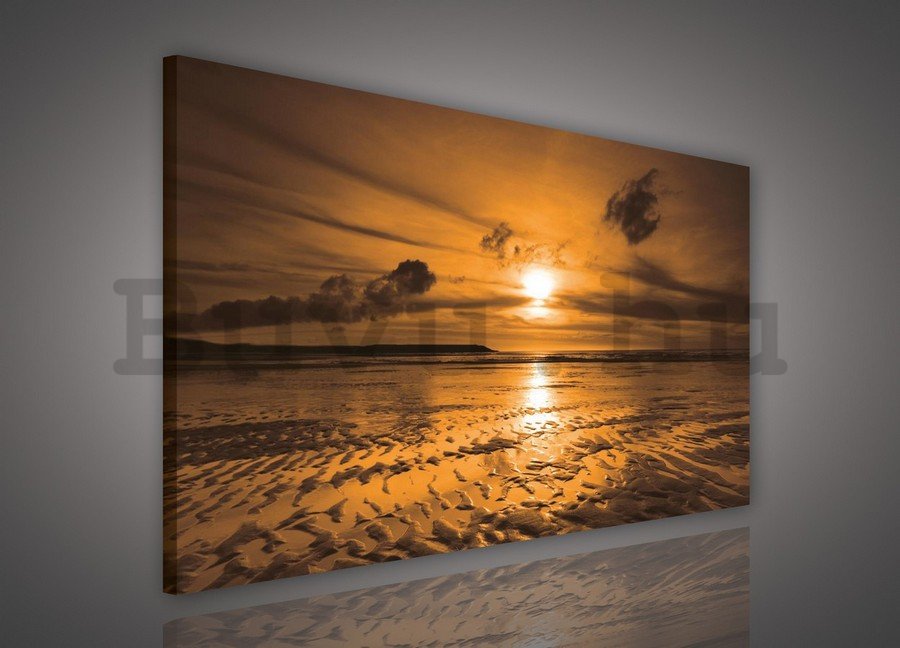 Vászonkép: Tengerparti naplemente (1) - 75x100 cm
