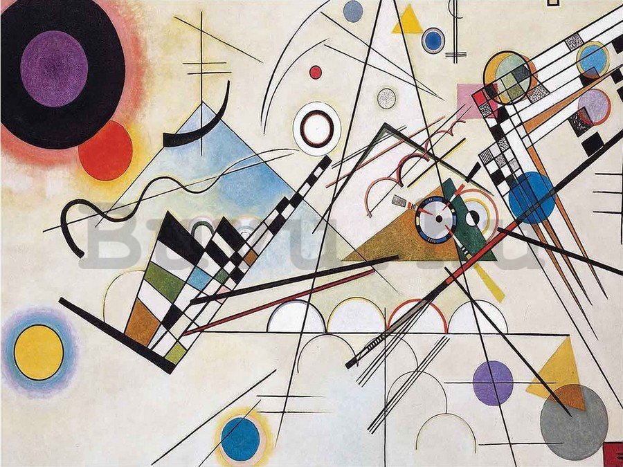 Vászonkép: Composition 8, Vasilij Kandinskij - 75x100 cm