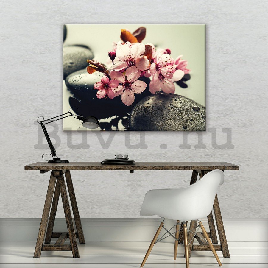 Vászonkép: Zen és virágok - 75x100 cm
