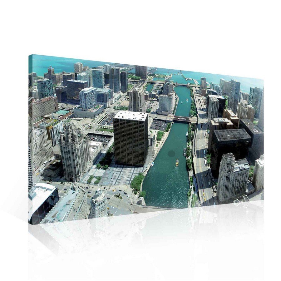 Vászonkép: Chicago River - 75x100 cm