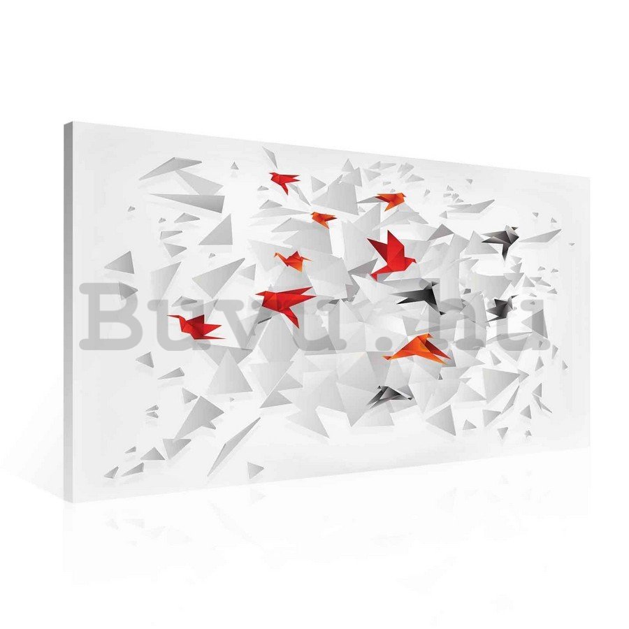 Vászonkép: Origami birds (5) - 75x100 cm