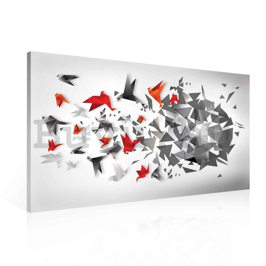 Vászonkép: Origami birds (7) - 75x100 cm