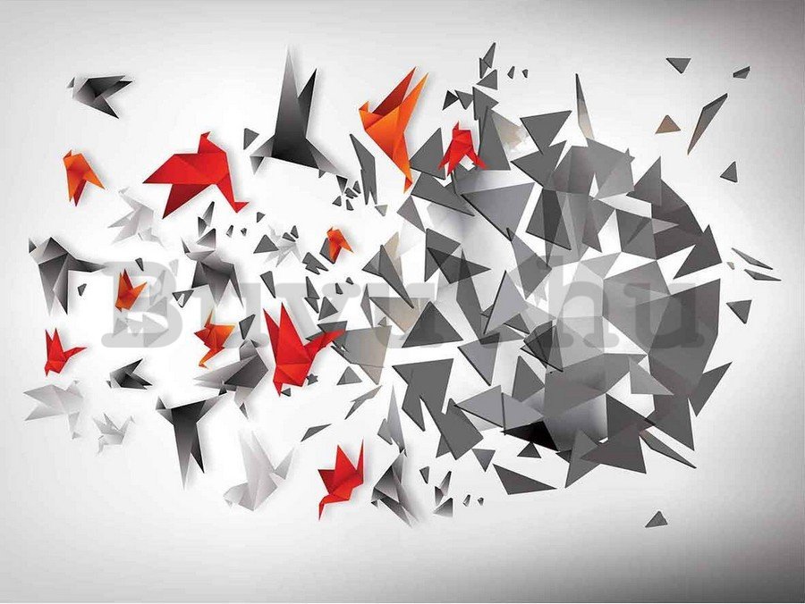Vászonkép: Origami birds (7) - 75x100 cm