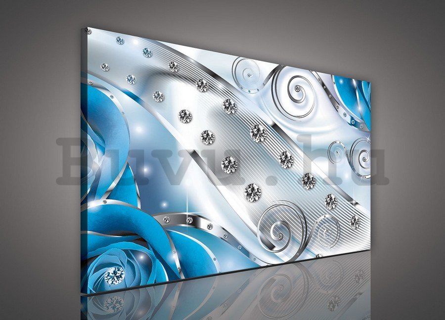 Vászonkép: Luxus absztrakció (kék) - 75x100 cm