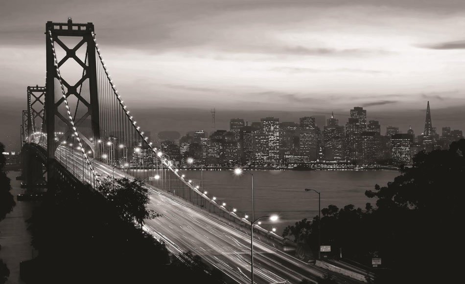 Fotótapéta: Híd (fekete-fehér) - 184x254 cm