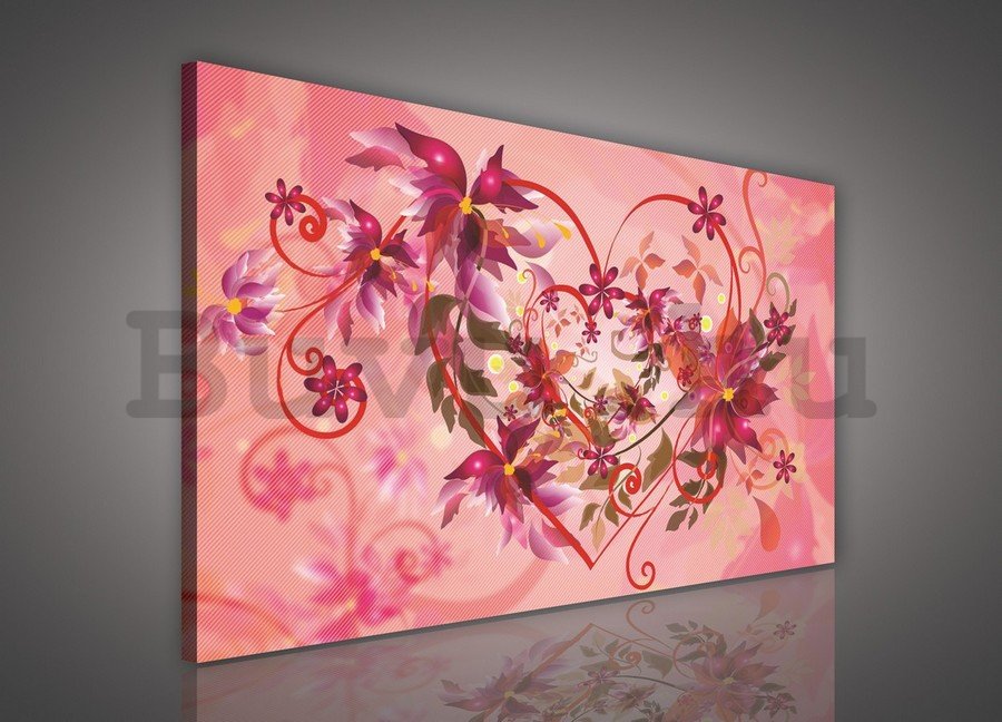 Vászonkép: Rózsaszín virágkivétel (1) - 75x100 cm