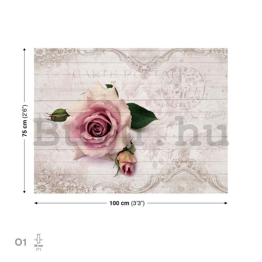Vászonkép: Rózsák (kártya postán) - 75x100 cm