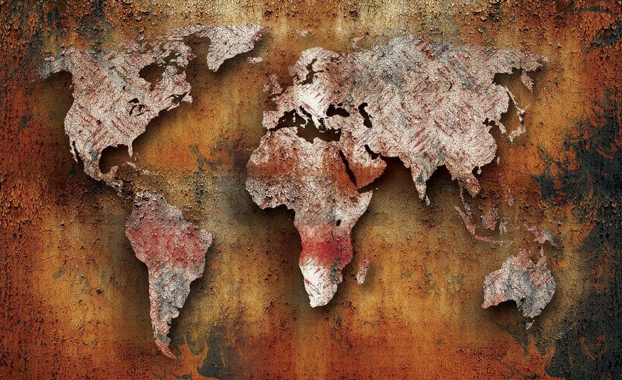 Vászonkép: Művészi világtérkép (3) - 75x100 cm