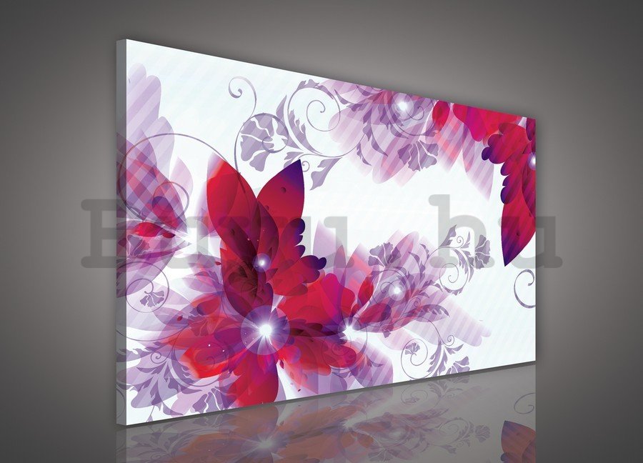 Vászonkép: Absztrakt virágok (3) - 75x100 cm