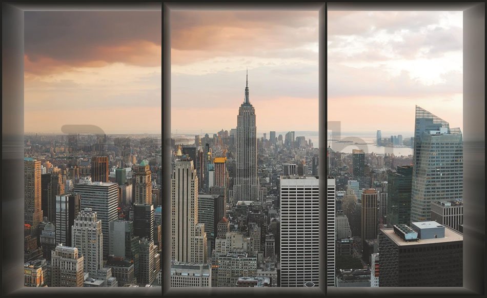 Fotótapéta: Manhattan látképe az ablakból - 184x254 cm