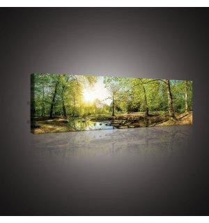Vászonkép: Erdei patak (3) - 145x45 cm
