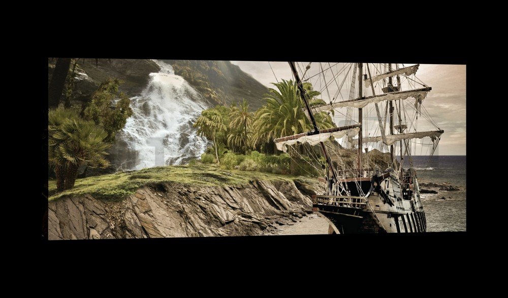 Vászonkép: Vitorlás hajó a Paradicsomban (2) - 145x45 cm
