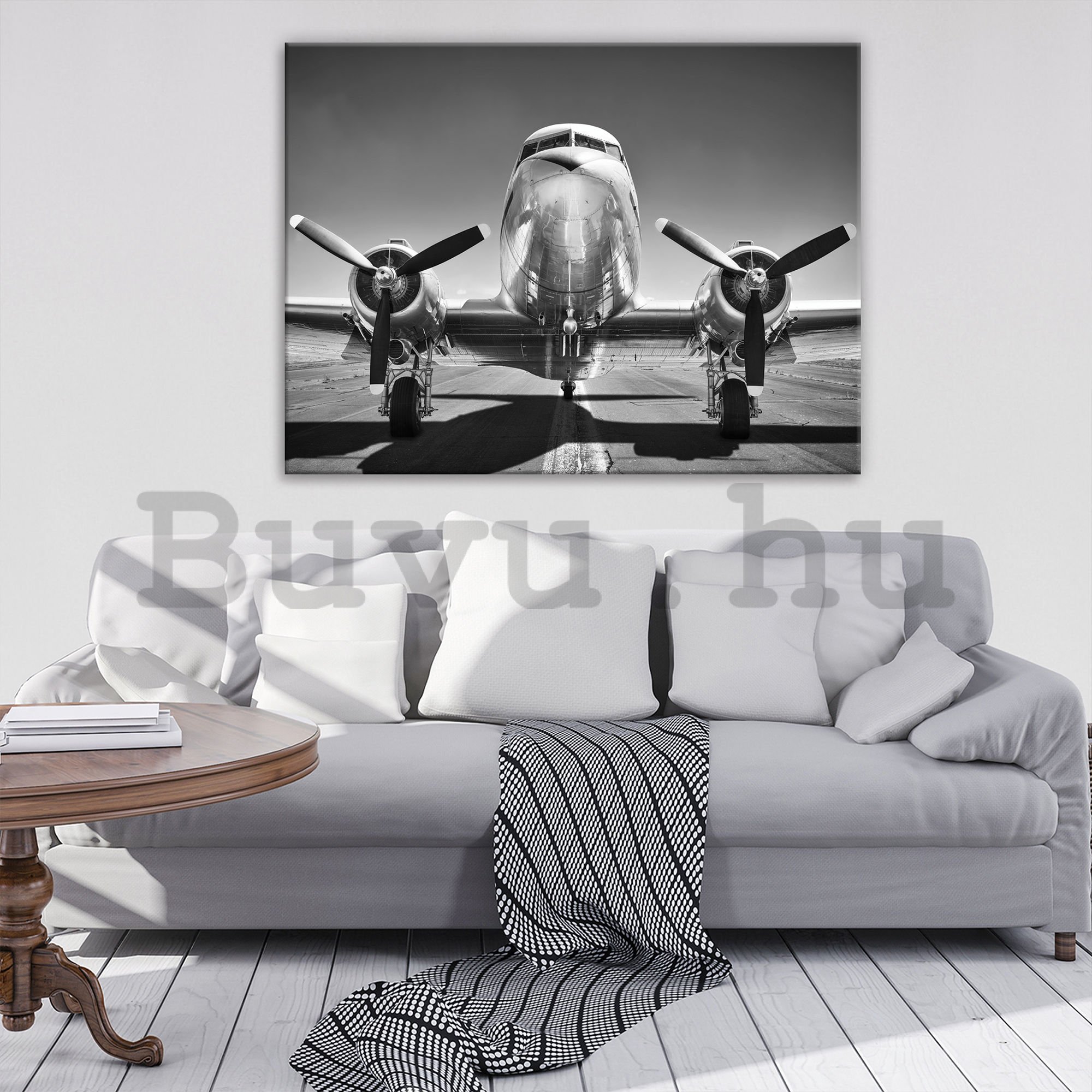 Vászonkép: Fekete-fehér repülőgépek (1) - 75x100 cm