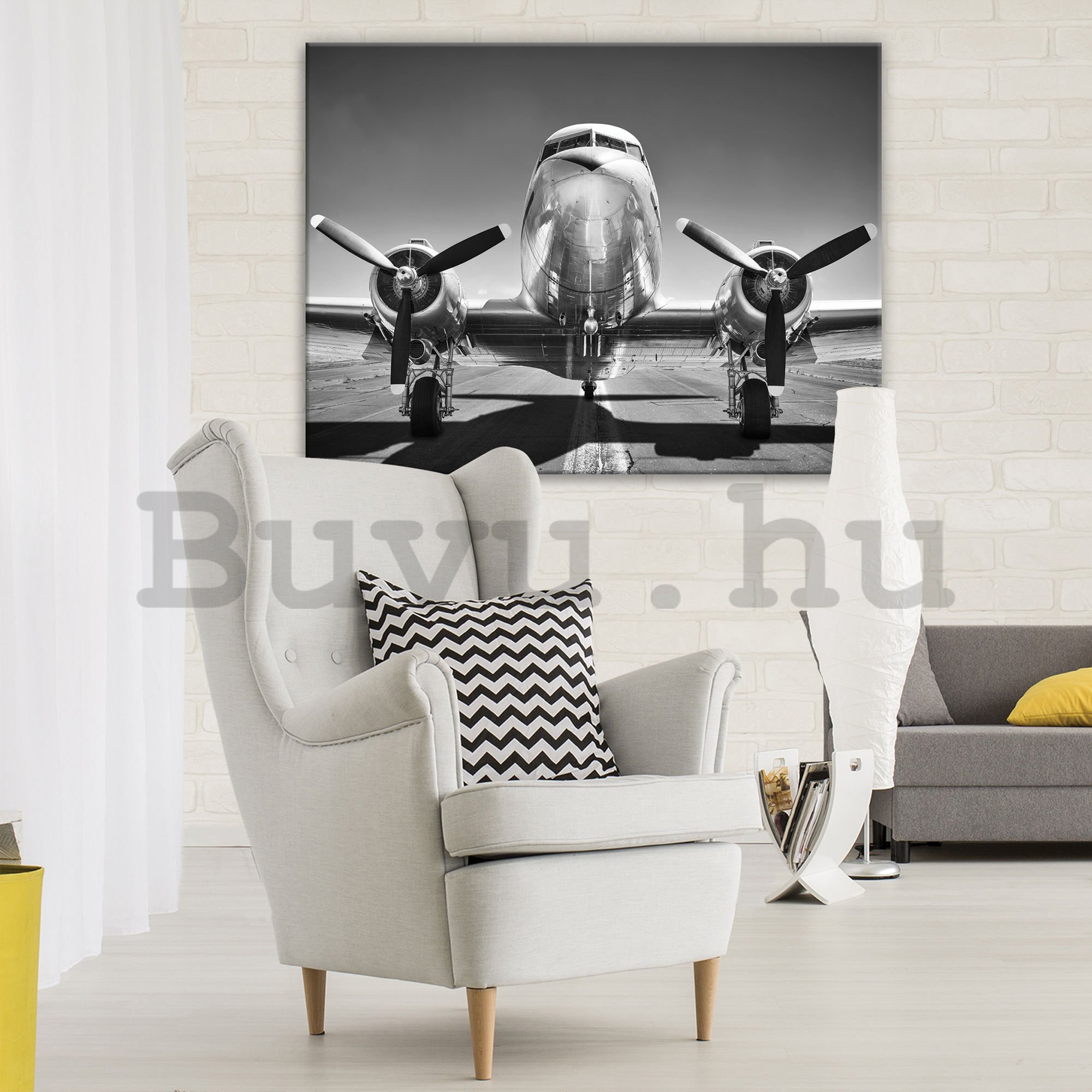 Vászonkép: Fekete-fehér repülőgépek (1) - 75x100 cm