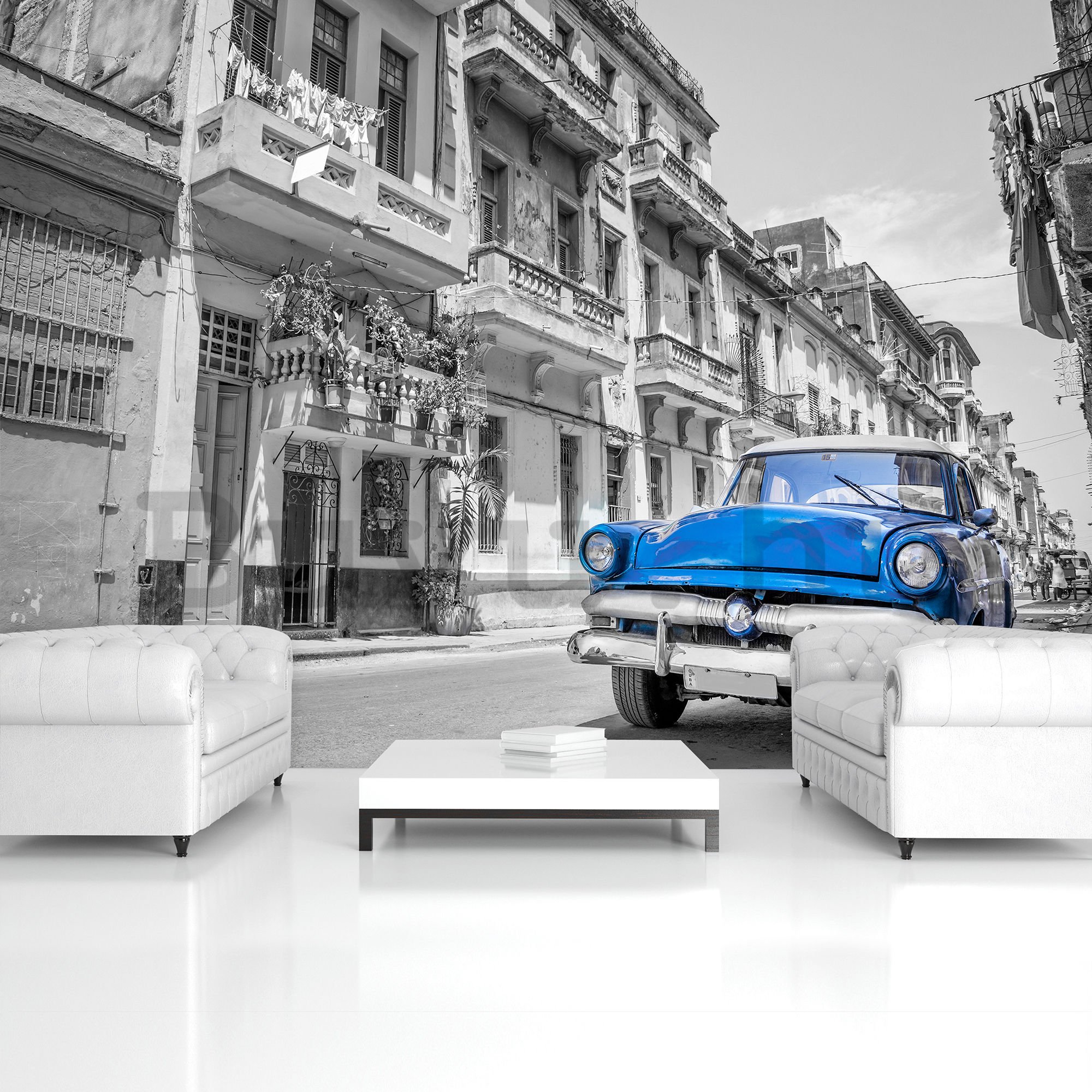 Fotótapéta: Havanna kék autó - 254x368 cm