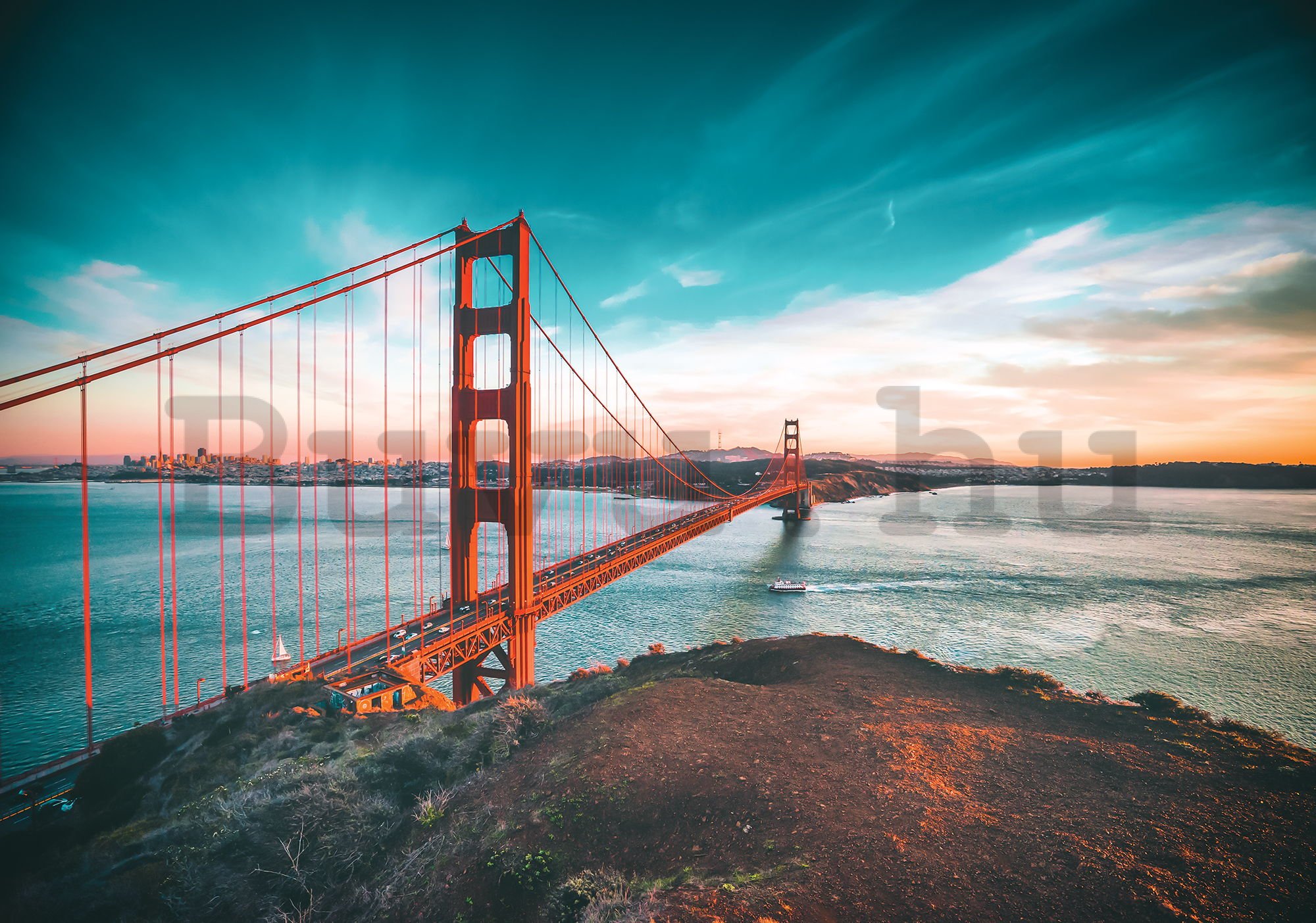 Vlies fotótapéta: San Francisco-híd - 416x254 cm