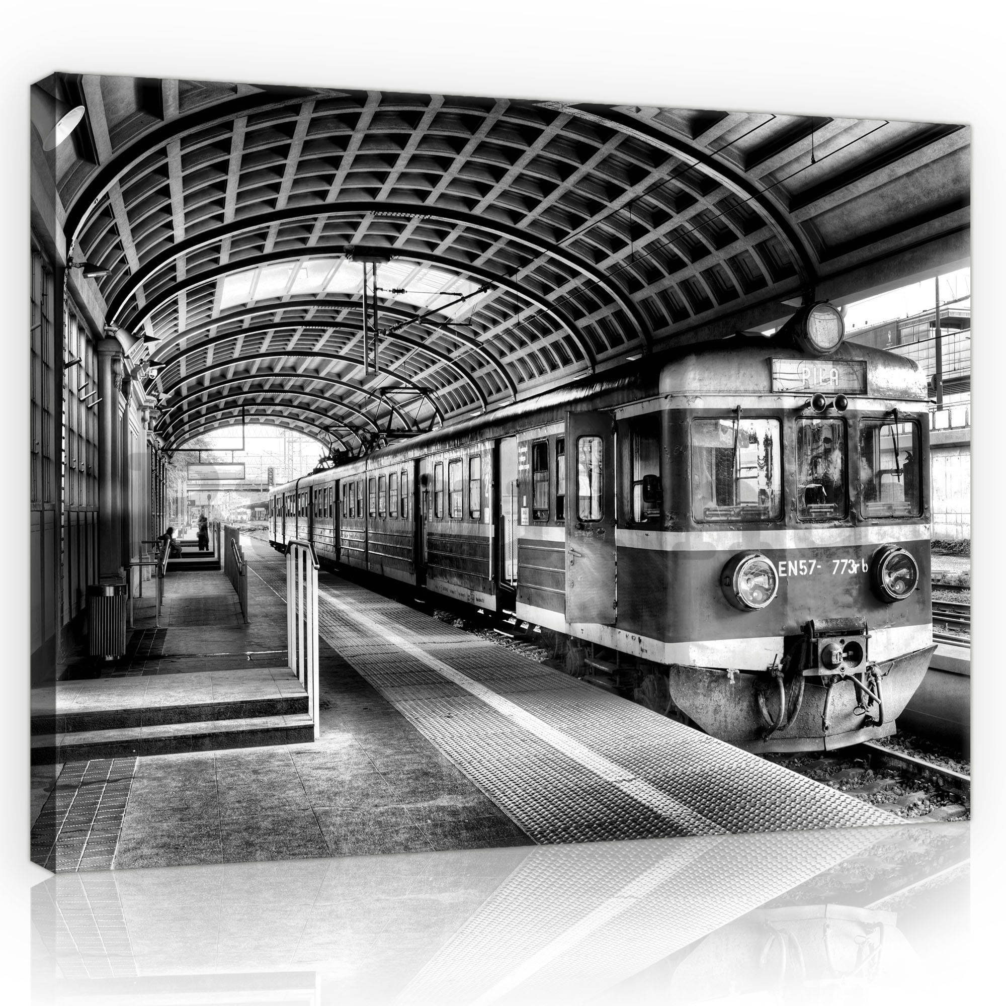 Vászonkép: Régi metró (fekete-fehér) - 75x100 cm