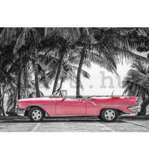 Fotótapéta: Kuba piros autó - 254x368 cm