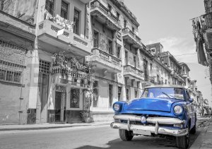 Vlies fotótapéta: Havanna kék autó - 184x254 cm