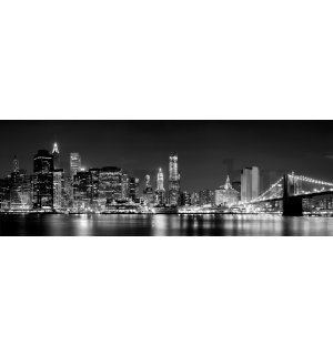 Fotótapéta: N. Y. éjjel (fekete-fehér) - 624x219 cm