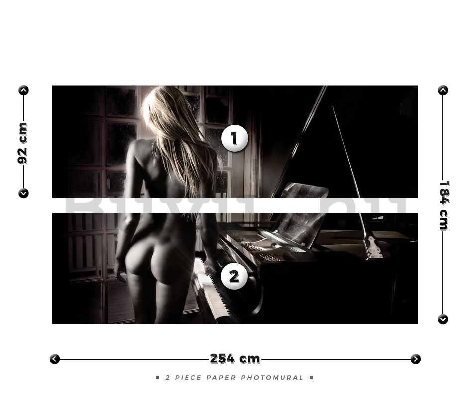 Fotótapéta: Lány a zongoránál - 184x254 cm