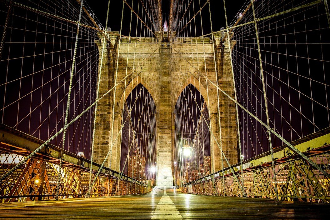 Fotótapéta: Éjszakai Brooklyn Bridge - 184x254 cm