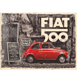 Fémtáblák: Fiat 500 (Retro) - 40x30 cm