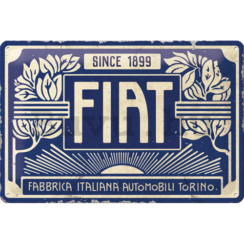 Fémtáblák: Fiat Since 1899 (Blue Logo) - 30x20 cm