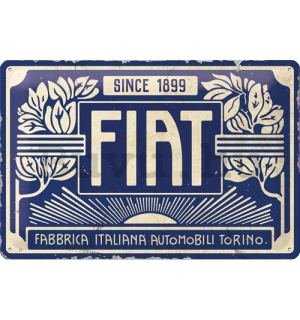 Fémtáblák: Fiat Since 1899 (Blue Logo) - 30x20 cm