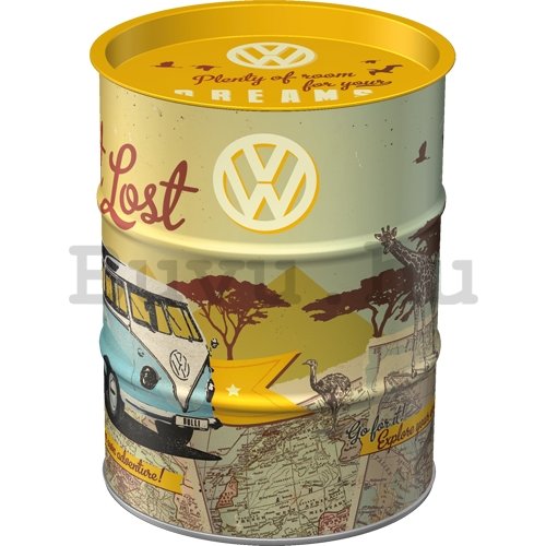 Fém hordó-persely: VW Bulli Let's Get Lost