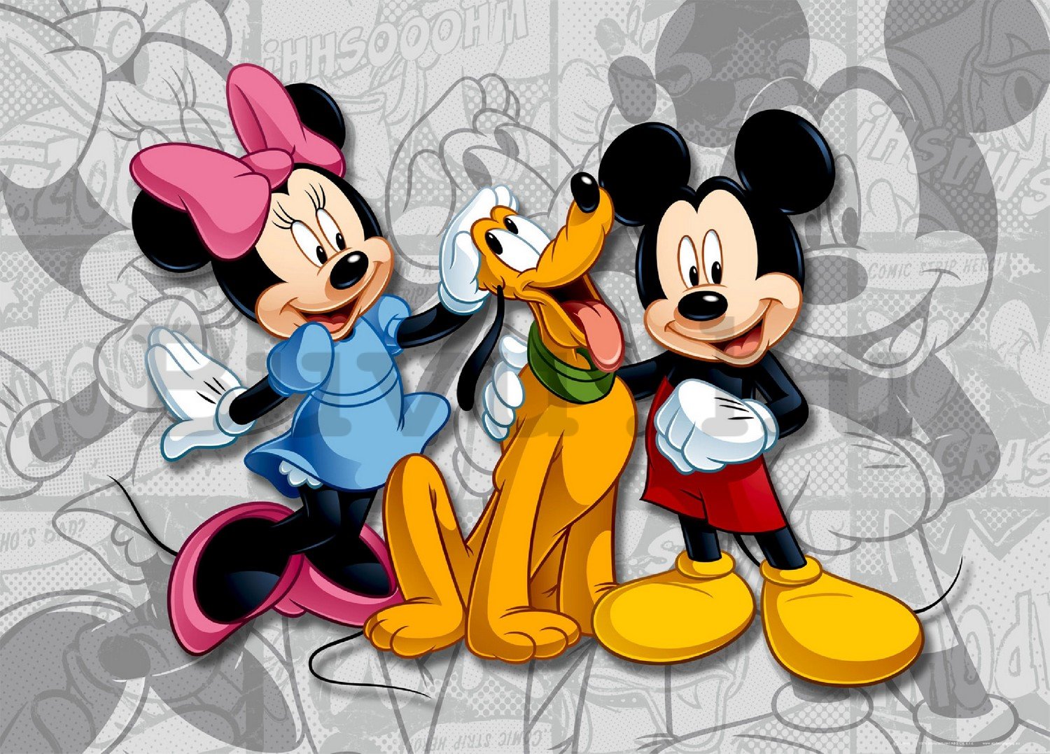 Vlies fotótapéta: Mickey, Minnie, Pluto - 160x110 cm