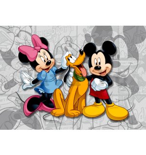 Vlies fotótapéta: Mickey, Minnie, Pluto - 160x110 cm