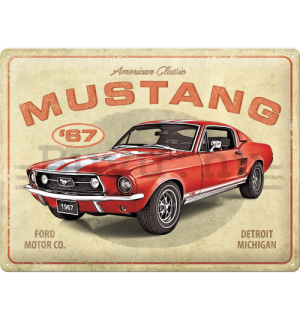 Fémtáblák: Ford Mustang GT 1967 Red - 40x30 cm