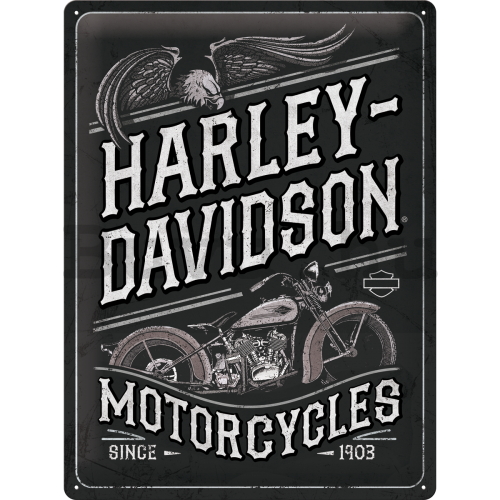 Fémtáblák: Harley-Davidson Motorcycles Eagle - 40x30 cm