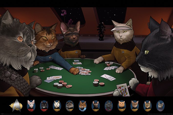 Plakát - Star Trek Cats (Poker) 
