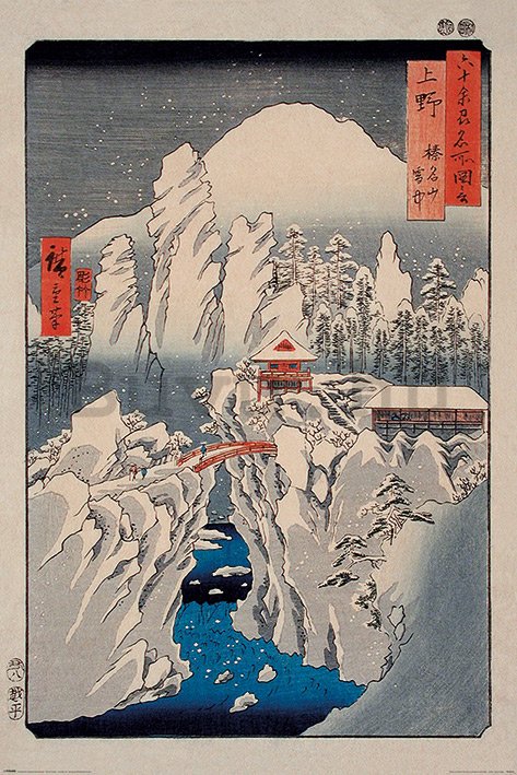 Plakát - Hiroshige (Snow on Mount Haruna) 