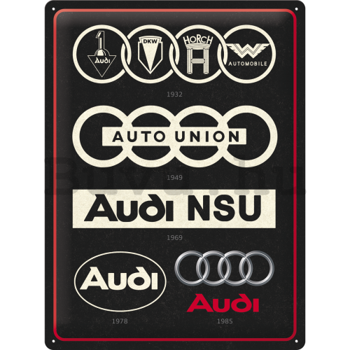 Fémtáblák: Audi Logo Evolution - 40x30 cm