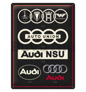 Fémtáblák: Audi Logo Evolution - 40x30 cm