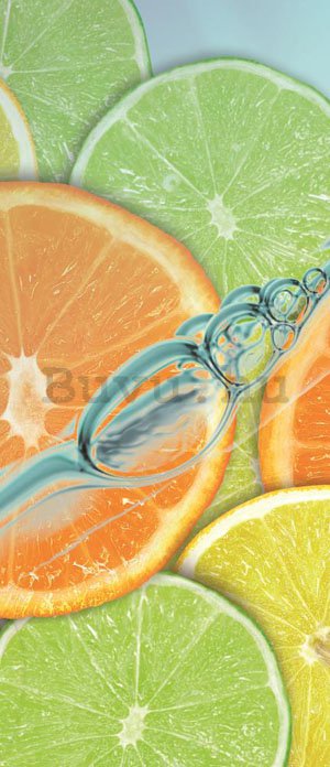 Fotótapéta: Narancsok és zöld citromok - 211x91 cm