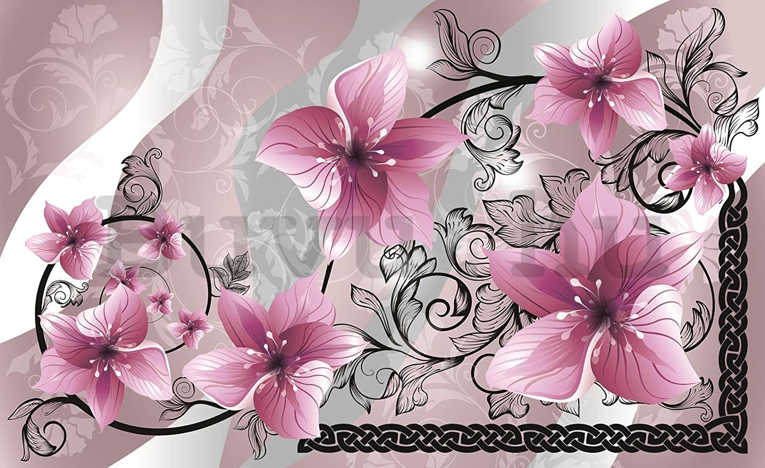 Fotótapéta: Rózsaszín virágok - 368x254 cm