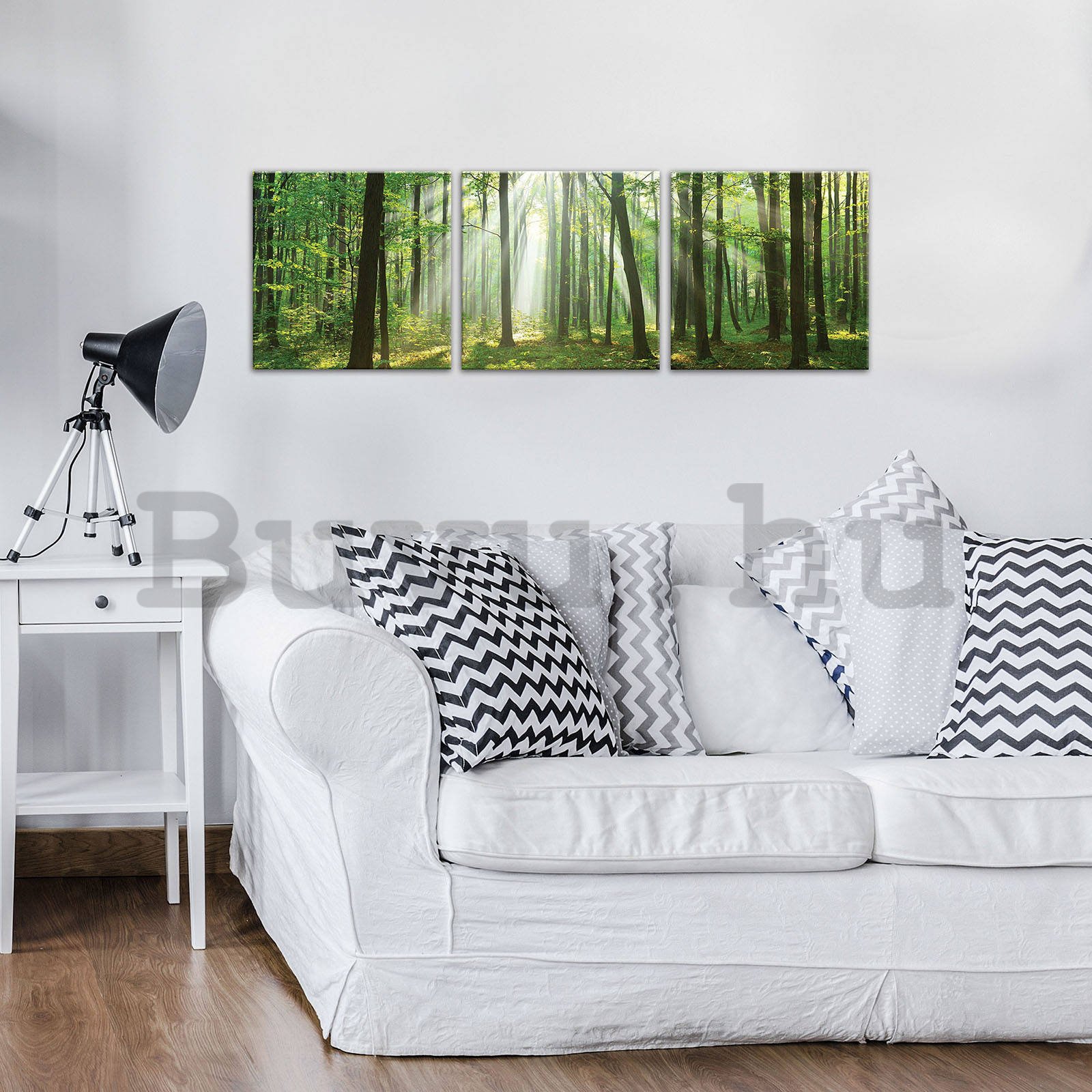Vászonkép: Napfény az erdőben (3) - készlet 3db 25x25cm