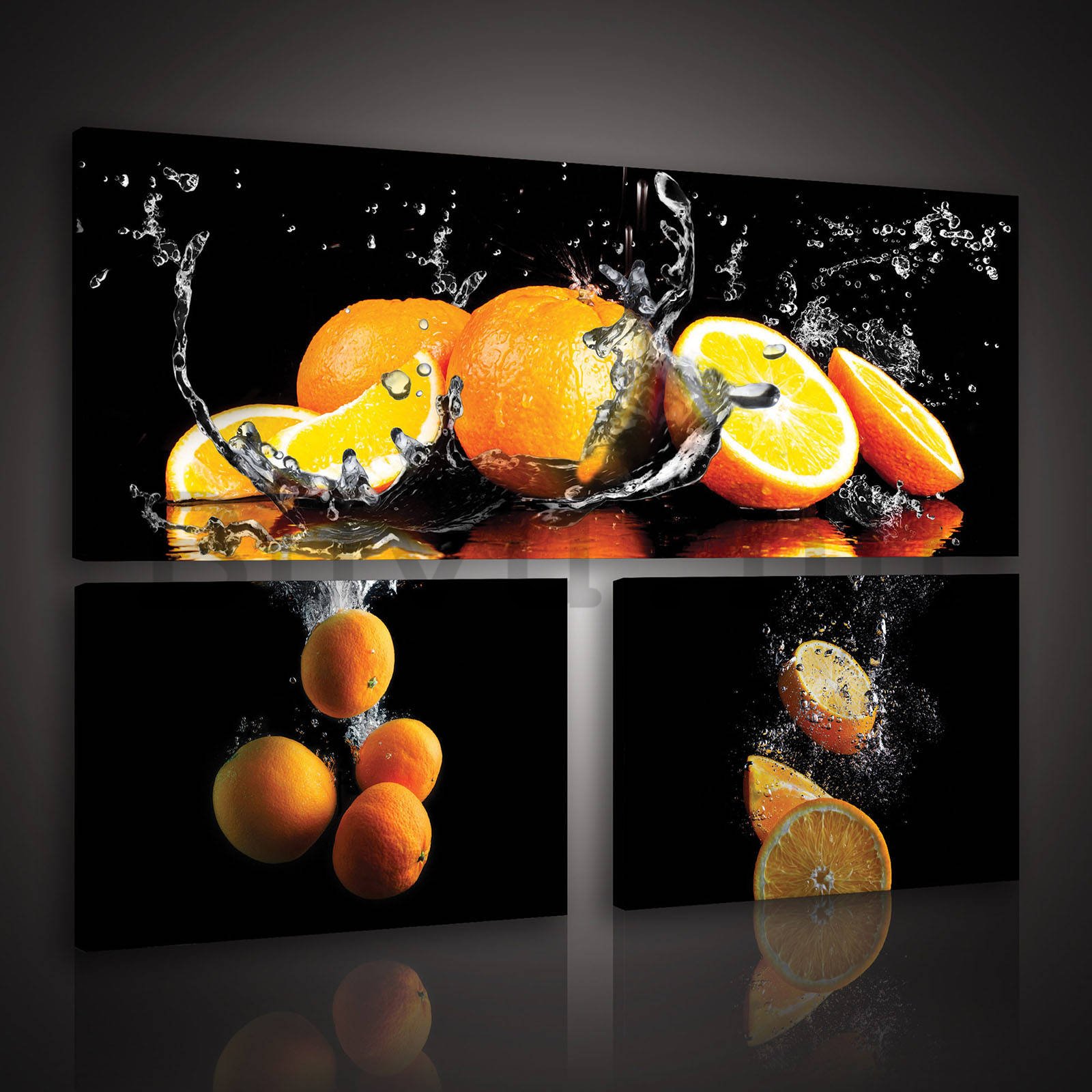 Vászonkép: Narancs (1) - készlet 1 db 80x30 cm és 2 db 37,5x24,8 cm