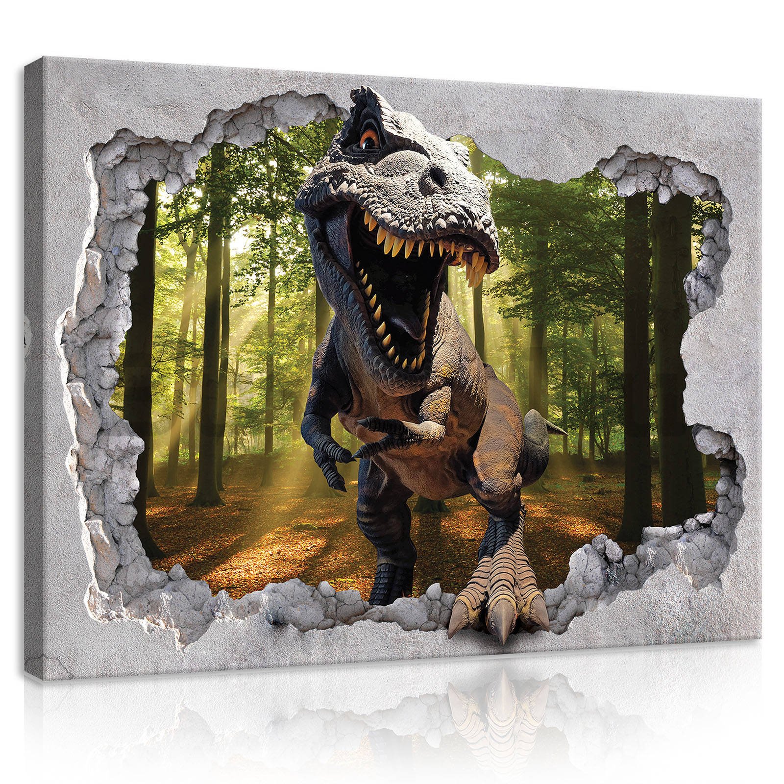 Vászonkép: Dinoszaurusz az erdőben - 80x60 cm