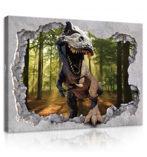 Vászonkép: Dinoszaurusz az erdőben - 80x60 cm