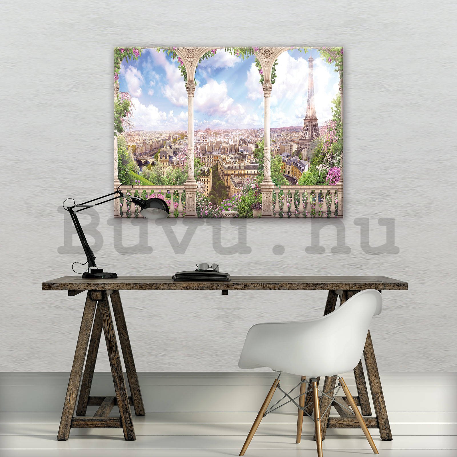 Vászonkép: Romantikus kilátás Párizsra - 80x60 cm