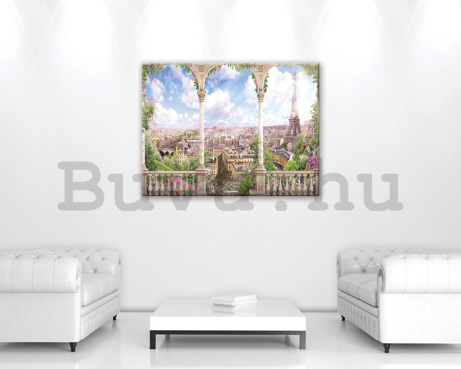 Vászonkép: Romantikus kilátás Párizsra - 80x60 cm