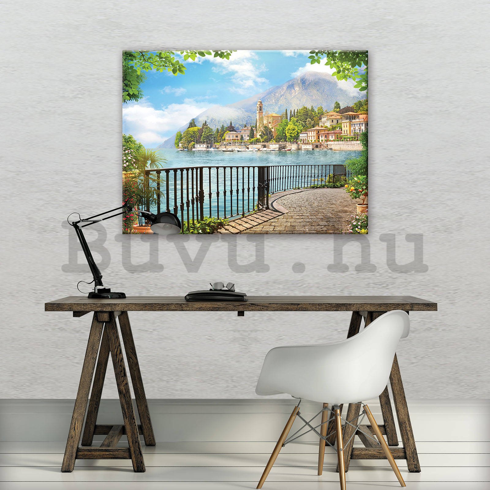 Vászonkép: Kilátás a Comói-tóra - 80x60 cm