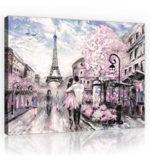 Vászonkép: Párizs (festett) - 80x60 cm